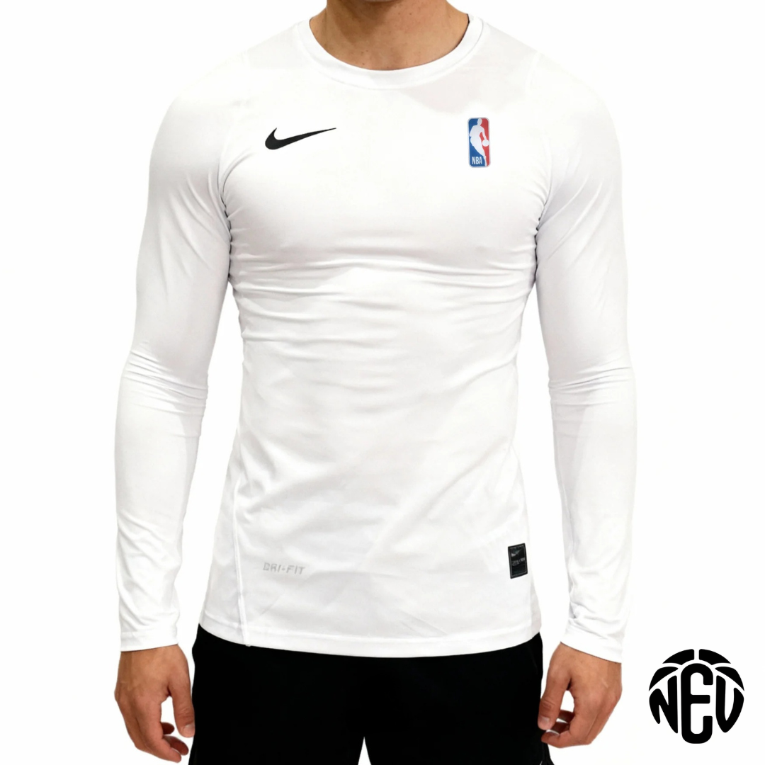 NBA Compression White Long Sleeve