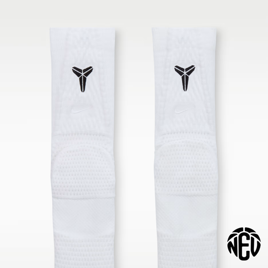 Kobe Cushioned Crew White Socks