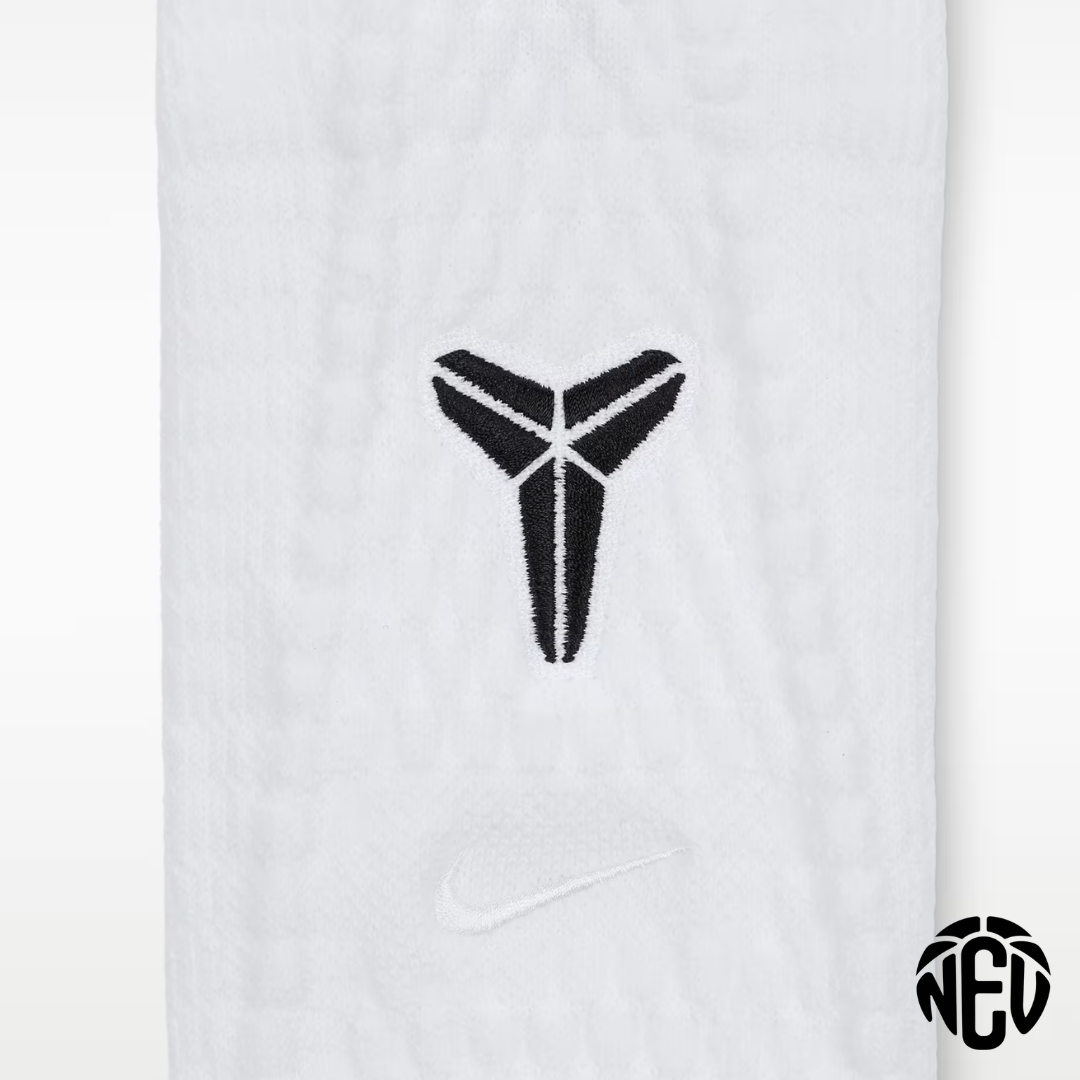 Kobe Cushioned Crew White Socks