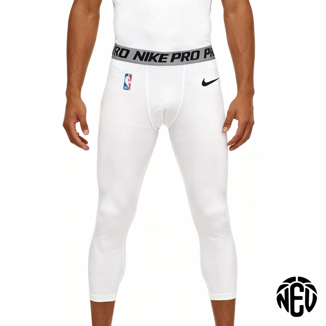 NBA Compression White 3/4 Pants