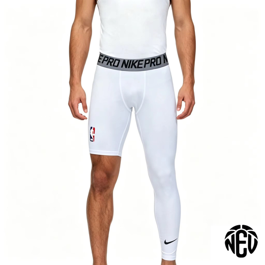 NBA Compression White One Sleeve Pants