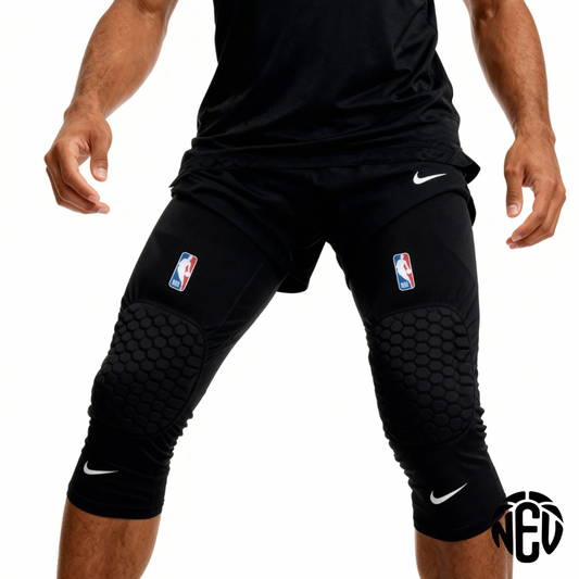 NBA Compression Black Padded Knee Sleeves