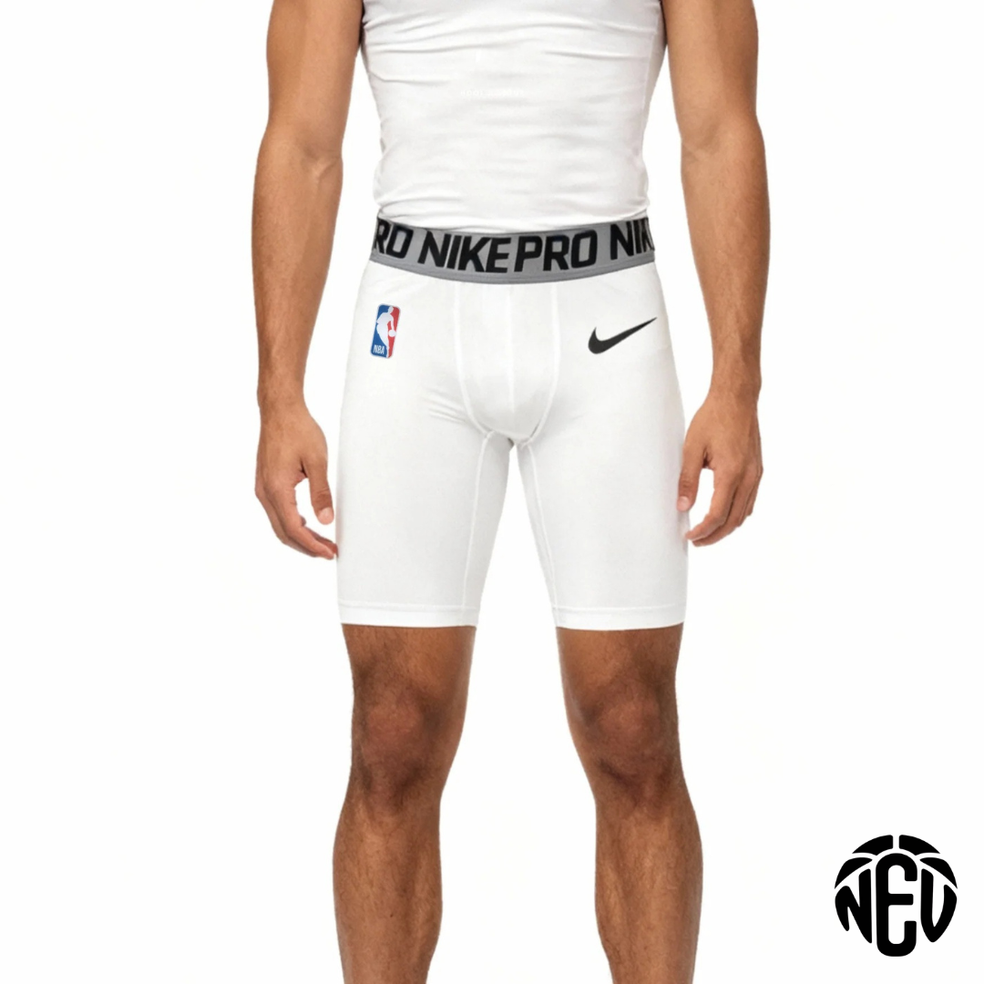 NBA Compression White Shorts